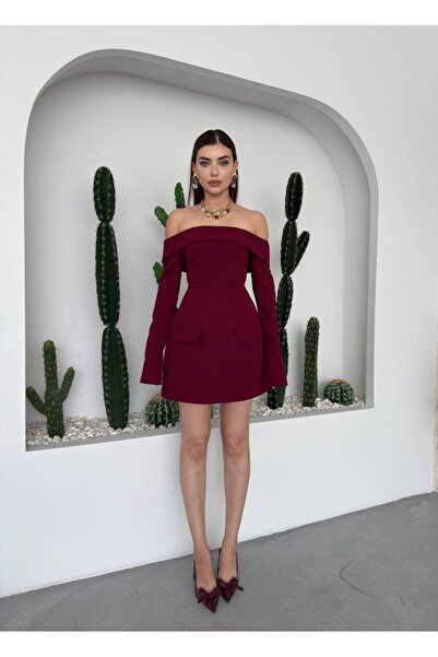 conconmoda Devru Straplez Cep Detay Mini Elbise