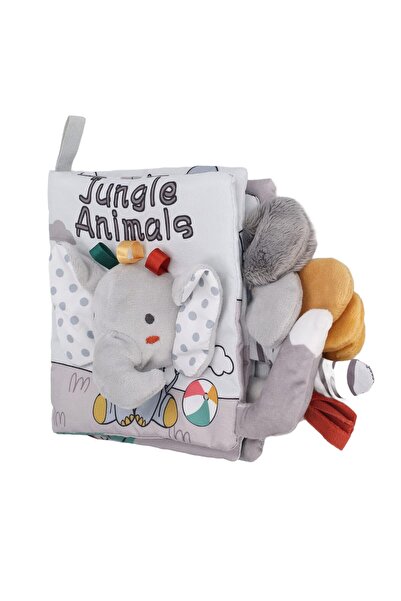 Flippy Sensory Book for Babies, 15x16x6 cm, 3D Animals, Sounds & Crinkles, 0-3 yrs, Elephant Model,