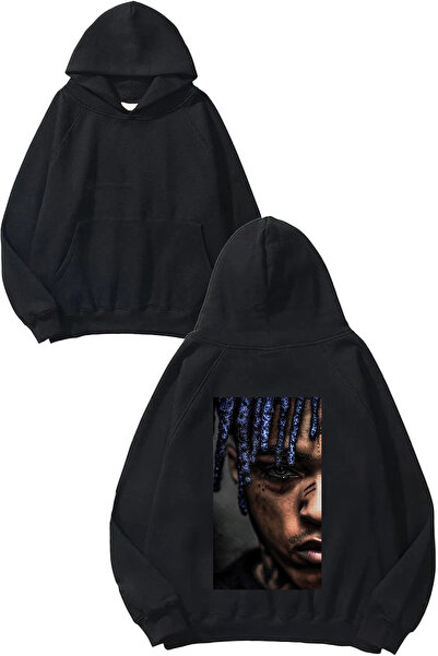 THEWERT Xxxtentacion 7 Design Back Štampano Crna Sa kapuljačom Dukserica