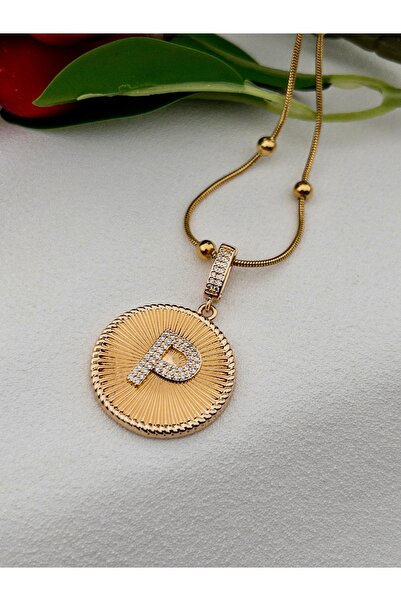 Siya Silver Özel Seri Kararmaz Çelik Zirkon Taşlı Dorika Zincirli Harfli Koly...