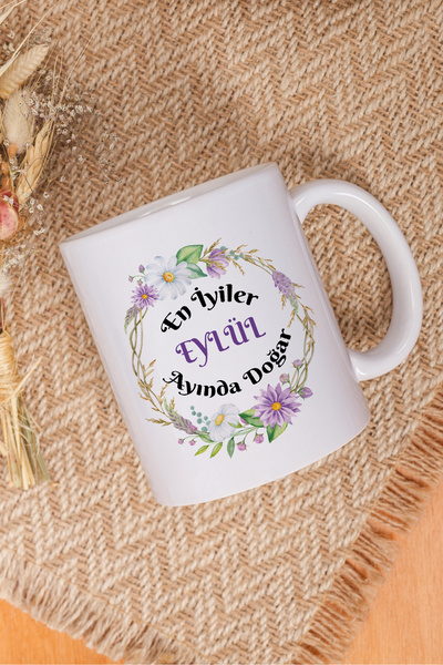 qoeuyl boutique The Best Are Born in September Flower Printed Birthday Gift Fun White Mug