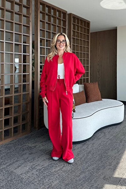 Laluvia Red Nora Tracksuit Set - 8001