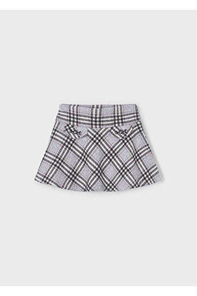 MAYORAL Gray Girl's Jacquard Checked Skirt 4905