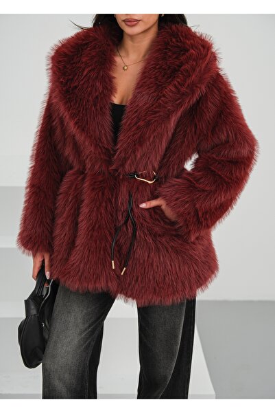 Chef d'atelier Blană premium căptușită cu centură pentru femei