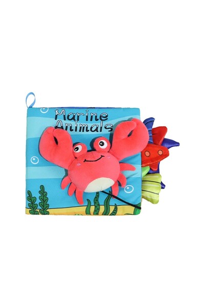 Flippy Sensory Baby Book, 15x16x4 cm, 3D Animals, Sounds & Crinkles, 0-3 yrs, Crab, Multicolor