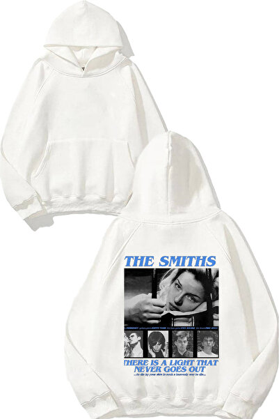 THEWERT Hanorac alb cu glugă cu imprimeu The Smiths 2 Design