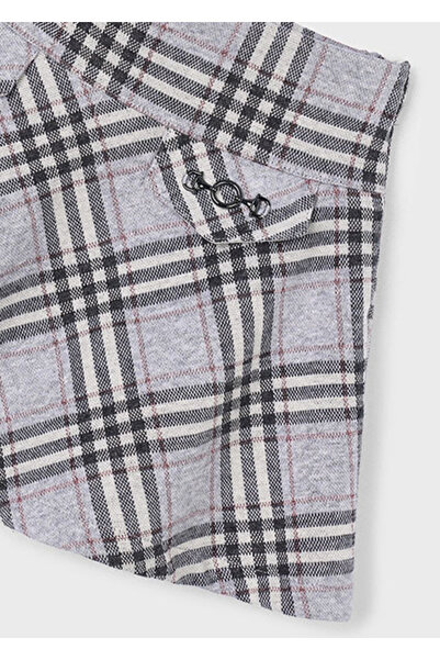 MAYORAL Gray Girl's Jacquard Checked Skirt 4905