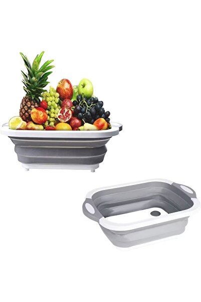 Flippy Πολυλειτουργικός κόφτης, Flippy, καλάθι πλυσίματος και αποστράγγισης τροφίμων, 480 g, πτυσσόμενο, γκρι