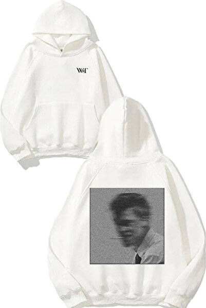 THEWERT Hanorac alb cu glugă cu imprimeu pe spate Fight Club 5 Design