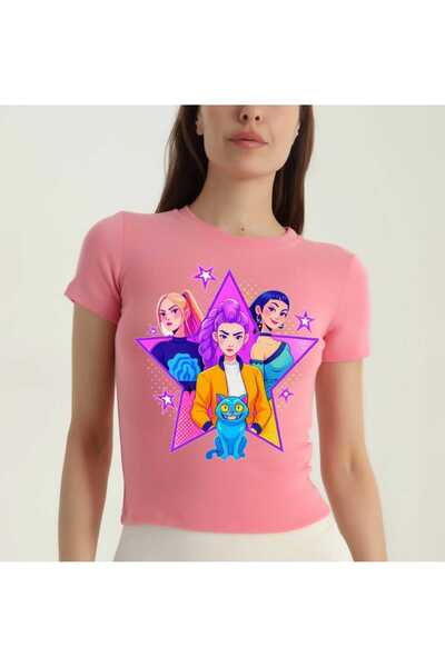 amazoondesing تي شيرت بناتي مطبوع عليه "Love" من إصدارات محدودة من Huntrix De...