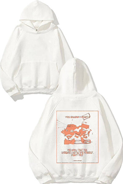 THEWERT Λευκό φούτερ με κουκούλα με στάμπα You 3 Design