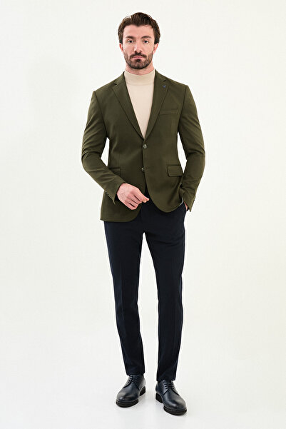 Mcr Straight Slim Fit Mono Collar Classic Men's Jacket Khaki - 40275.22K