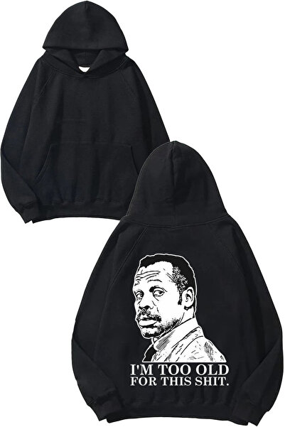 THEWERT سويت شيرت بقلنسوة أسود اللون بتصميم داني جلوفر مع طباعة على الظهر