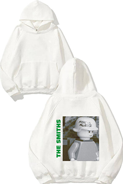THEWERT Λευκό φούτερ με κουκούλα The Smiths 6 Design με στάμπα στην πλάτη