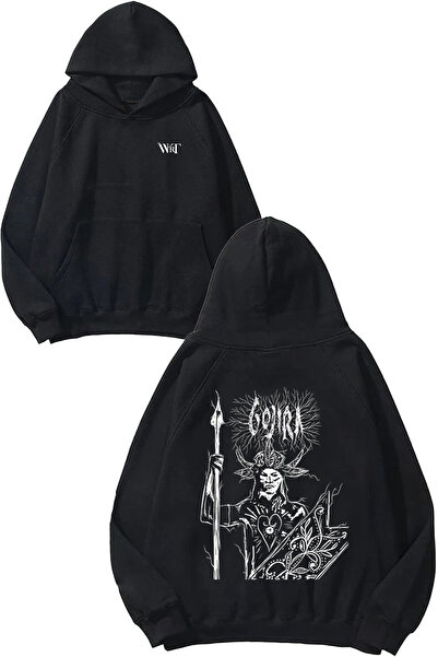 THEWERT Gojira 5 Design Back Printed Black Hooded Sweatshirt