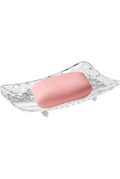Flippy Flippy Plastic Soap Dish, 11 x 8 cm, with Water Drain, Modern Design, Transparent