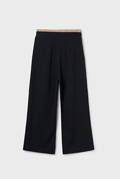 MAYORAL Girl's Double-Layered Wide-Leg Pants with Side Stripes at the Waist - Black