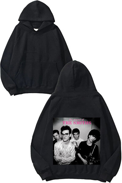 THEWERT The Smiths 7 Дизайн Стилна черна качулка с печат на гърба