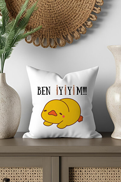 qoeuyl boutique Mini pernă decorativă din satin cu imprimare "I'm Good Duck" ...