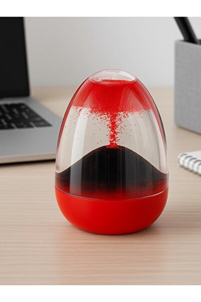 Genel Markalar Kırmızı Dekoratif Volkan Patlaması Efektli Sıvı Kum Saati – Of...