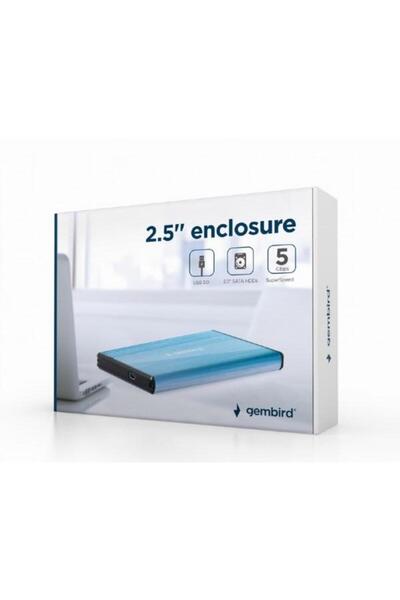Gembird Carcasa rack pentru hard disk, Gembird, 2,5", SATA, Plastic/Aluminiu (Albastru)