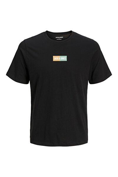 Jack & Jones Men's Logo Printed T-Shirt - Geplas Pan Black