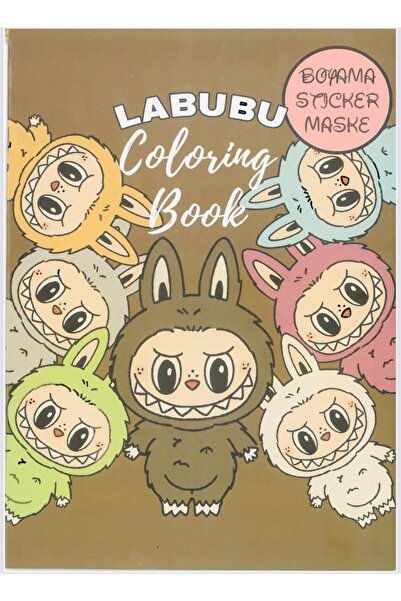 Deniz Oyuncak LABUBU BOYAMA KİTABI STICKER HEDİYELİ ARKA KAPAK KESİLEREK MASKE YAPILABİLİR 16 RESİMLİ SAYFA