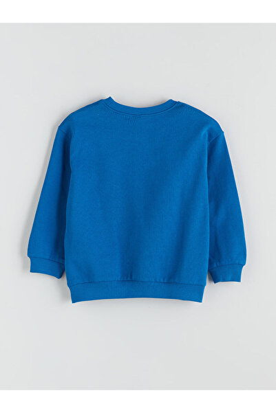 LC Waikiki Mavi Baskılı Erkek Çocuk Sweatshirt ve Eşofman Alt 2'li