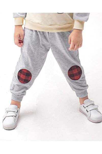ADDA Cotton Teddy Bear Printed Long Sleeve Tracksuit with Plaid Detail, 2-Piece Boy's Suit
