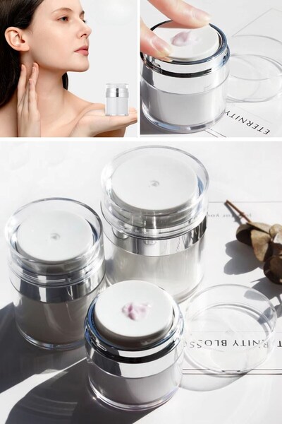 sonx Refillable Vacuum Cream with Air Pump, Foundation Liquid Cosmetic Product Bottle