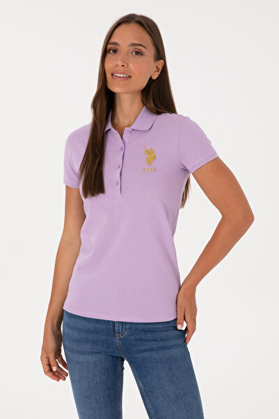 U.S. Polo Assn. Γυναικείο μπλουζάκι λιλά βασικού τύπου 50300883-VR034