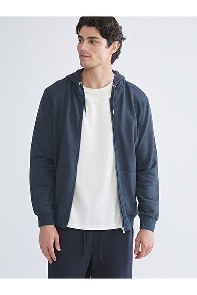 LC Waikiki Hooded Long Sleeve Men's Zip-Up Sweatshirt