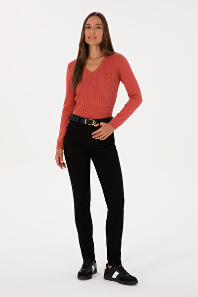 U.S. Polo Assn. Women's Black Toohpick Fit Canvas Pants 50309156-Vr046