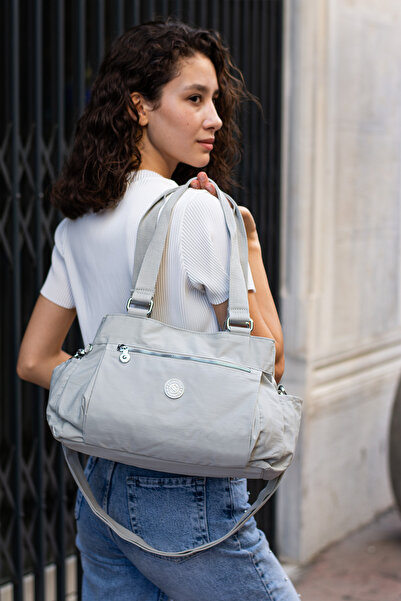 YOGII Lasen Model Women's 5-Eye Waterproof Satin Fabric Adjustable Cross Strap Hand and Shoulder Bag