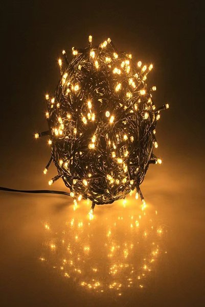 Tor Store 100 Ledli Animasyonlu 220V Fişli Sarı Led Işık Parti Noel Yılbaşı A...