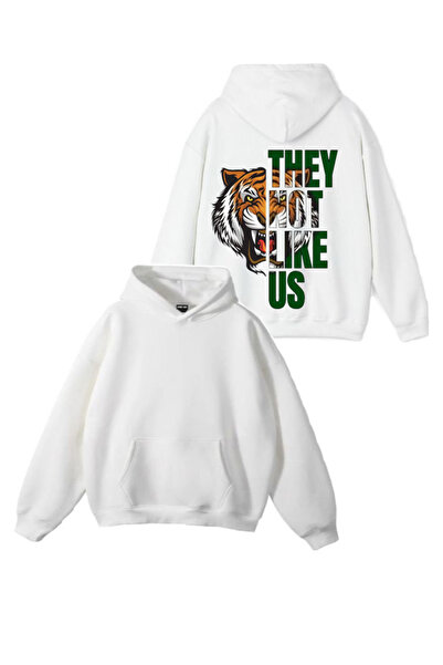 Sebesta Fashion سترة بقلنسوة من القطن بطباعة "الموسم الجديد، لا يحبوننا" من S...