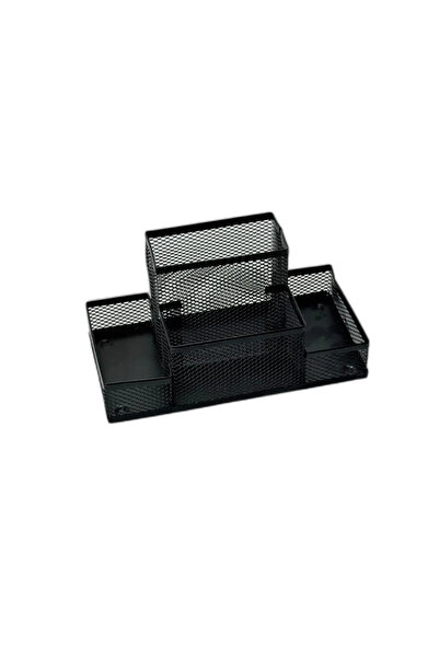 Germag Organizator de birou metalic, 6 compartimente, plasă metalică neagră, ideal pentru documente și accesorii mici