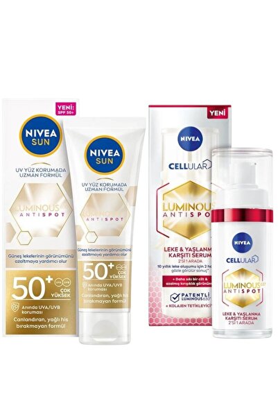 NIVEA Luminous630 Leke Karşıtı Güneş Koruyucu Yüz Kremi 40ml Spf50 + Yaşlanma...