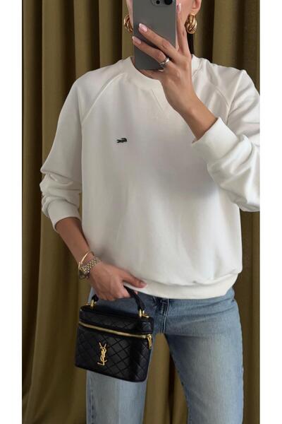 HAZELANNA Ribana Collar White Sweat