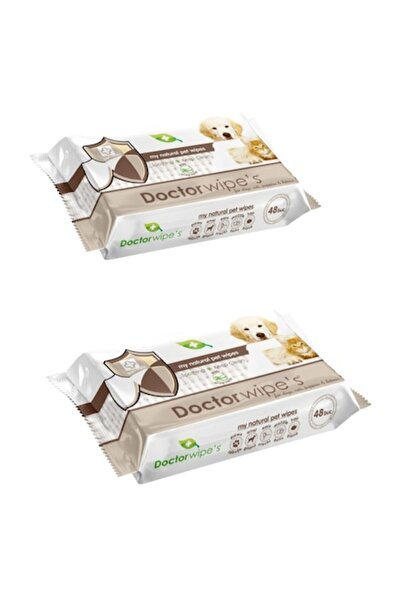 Dr.Wipe Doctor Wipe's Set 2 șervețele umede cu aloe vera pentru igiena animalelor de companie (2×48 buc)