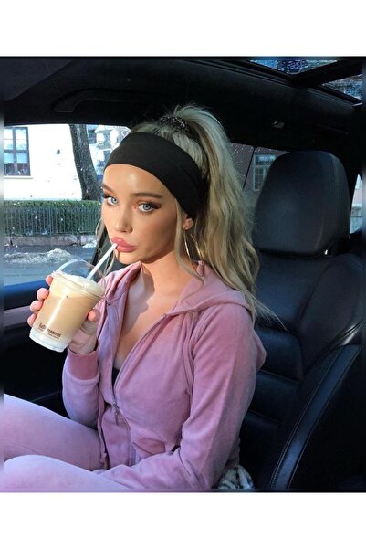 acsesuaris Дамска черна памучна лента за коса