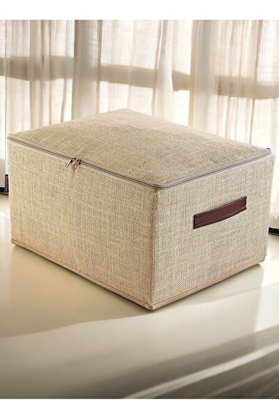 teknotrust Lacivert Orta Boy Jüt Kumaş Deri Saplı Baza Altı Dolap İçi Destekl...