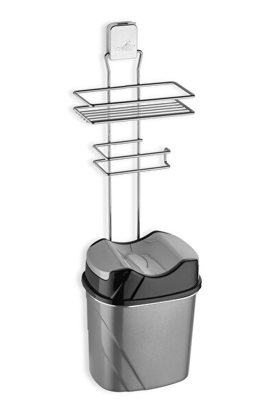 Se Yank Haus Çöp Kovalı Wc Seti Yapışkanlı Tuvalet Kağıtlığı Paslanmaz Raflı Tuvalet Seti