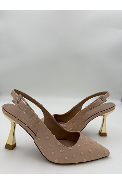 adelix Thin Gold Heel Single Strap Women's Stylish Stiletto Mink