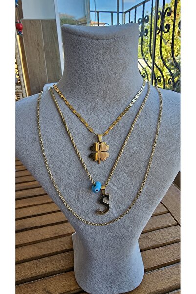 Betymery Aksesuar Paslanmaz Çelik S Harfli Çoklu Kolye-yeni-kadın-şık hediye ...