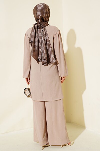 Hiccup Bdart Textured Long Sleeve Tunic and Wide Leg Pants Set