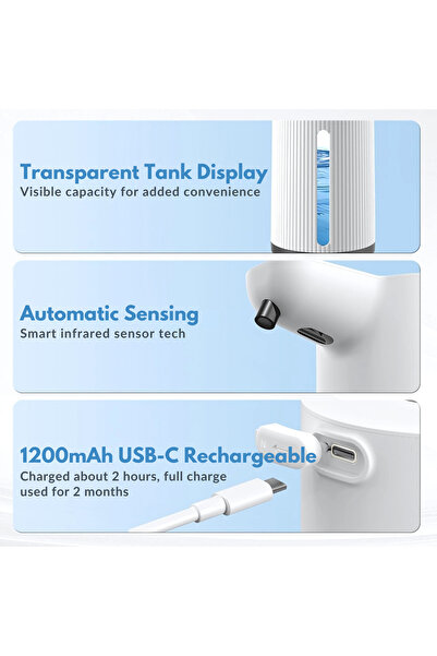 LUVLU Dozator automat pentru sapun lichid, senzor inteligent Touchless, 4 trepte, display led, 420ML