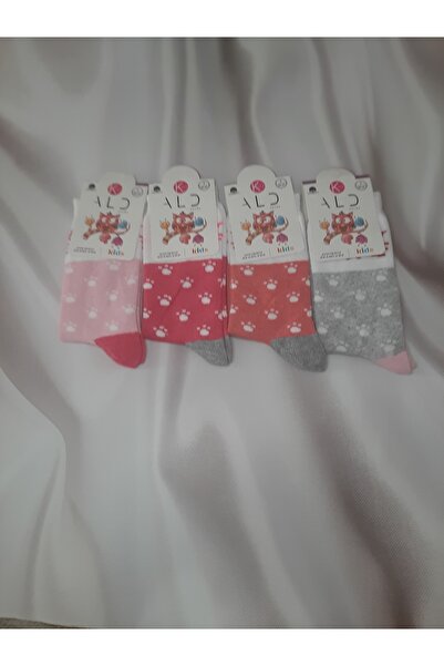 Butik Girl's 4-Pack 80% Cotton 15% Polyamide 5% Elastane Socket Socks