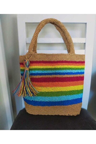 ÖZDEMİR Macrame String Colorful Shoulder Bag