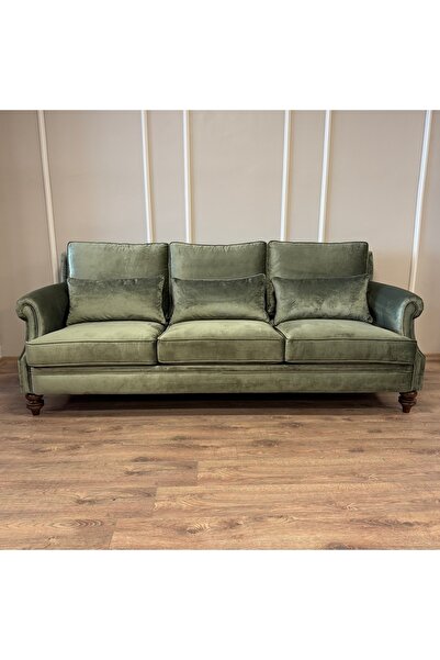Hanel Mobilya BERNARD KANEPE YEŞİL (ÜÇLÜ) ÜÇ MİNDERLİ